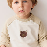 Organic Cotton Tao Sweatshirt - Biscuit/Cloud Bobbie Bear Childrens Top from Jamie Kay USA