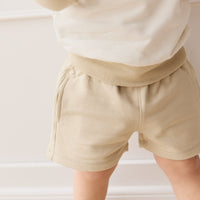 Organic Cotton Jalen Short - Biscuit Childrens Short from Jamie Kay USA