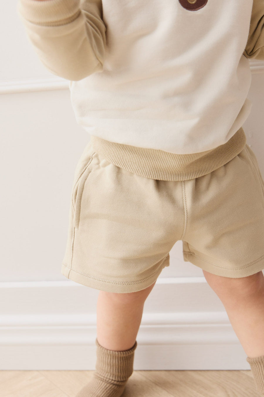 Organic Cotton Jalen Short - Biscuit Childrens Short from Jamie Kay USA