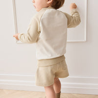 Organic Cotton Tao Sweatshirt - Biscuit/Cloud Bobbie Bear Childrens Top from Jamie Kay USA