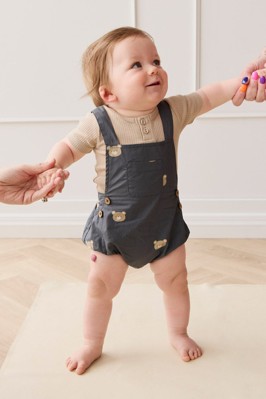 Organic Cotton Robin Playsuit - Bobbie Bears Shadow Childrens Playsuit from Jamie Kay USA