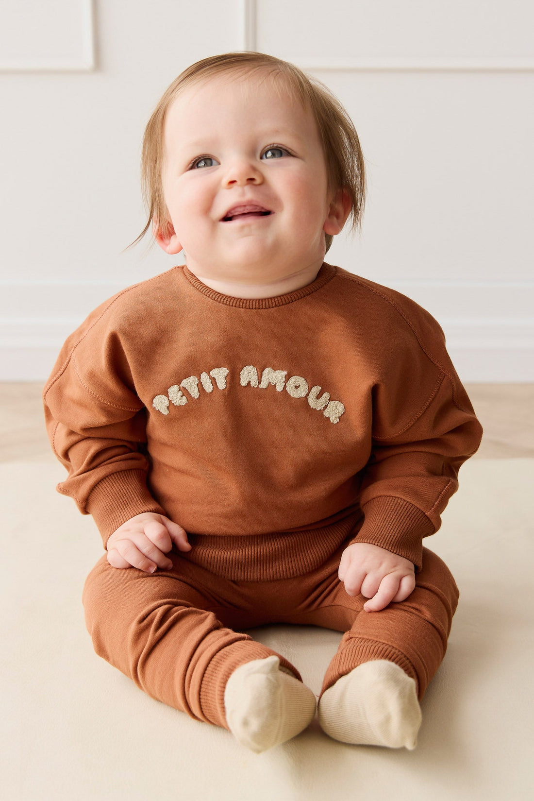 Organic Cotton Georgie Sweatshirt - Mon Petite Amour Ginger Childrens Top from Jamie Kay USA