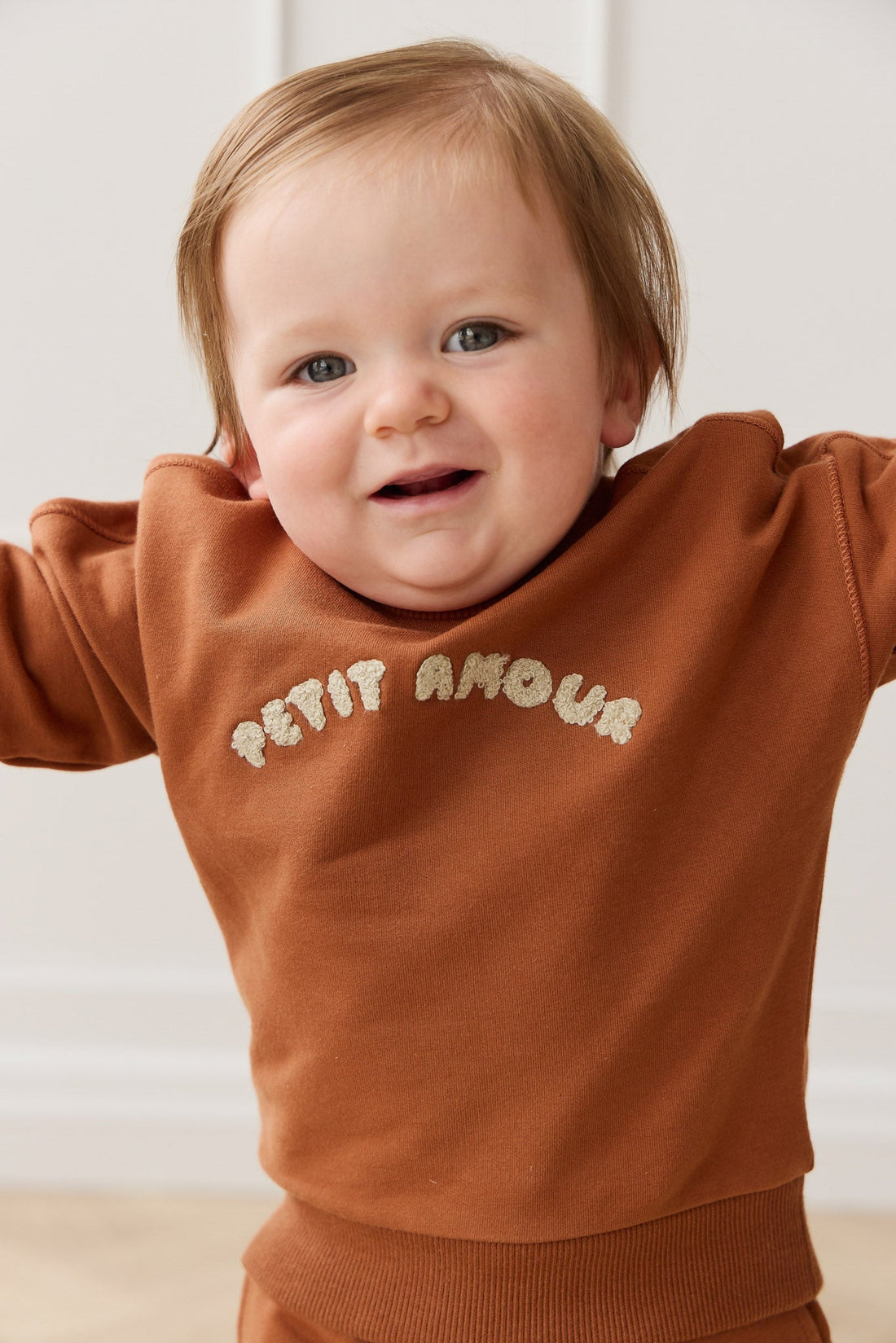 Organic Cotton Georgie Sweatshirt - Mon Petite Amour Ginger Childrens Top from Jamie Kay USA