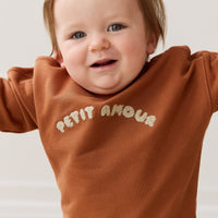 Organic Cotton Georgie Sweatshirt - Mon Petite Amour Ginger Childrens Top from Jamie Kay USA