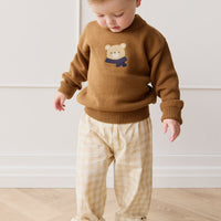 Leon Knit Jumper - Cosy Bobbie Autumn Bronze Childrens Jumper from Jamie Kay USA