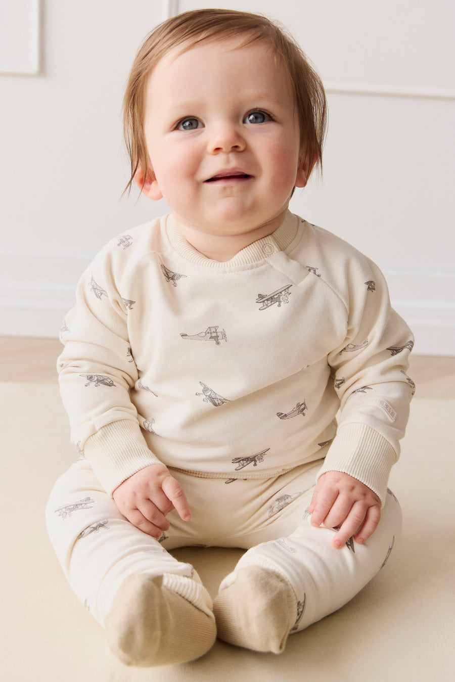 Organic Cotton Morgan Track Pant - Avion Oat Childrens Pant from Jamie Kay USA