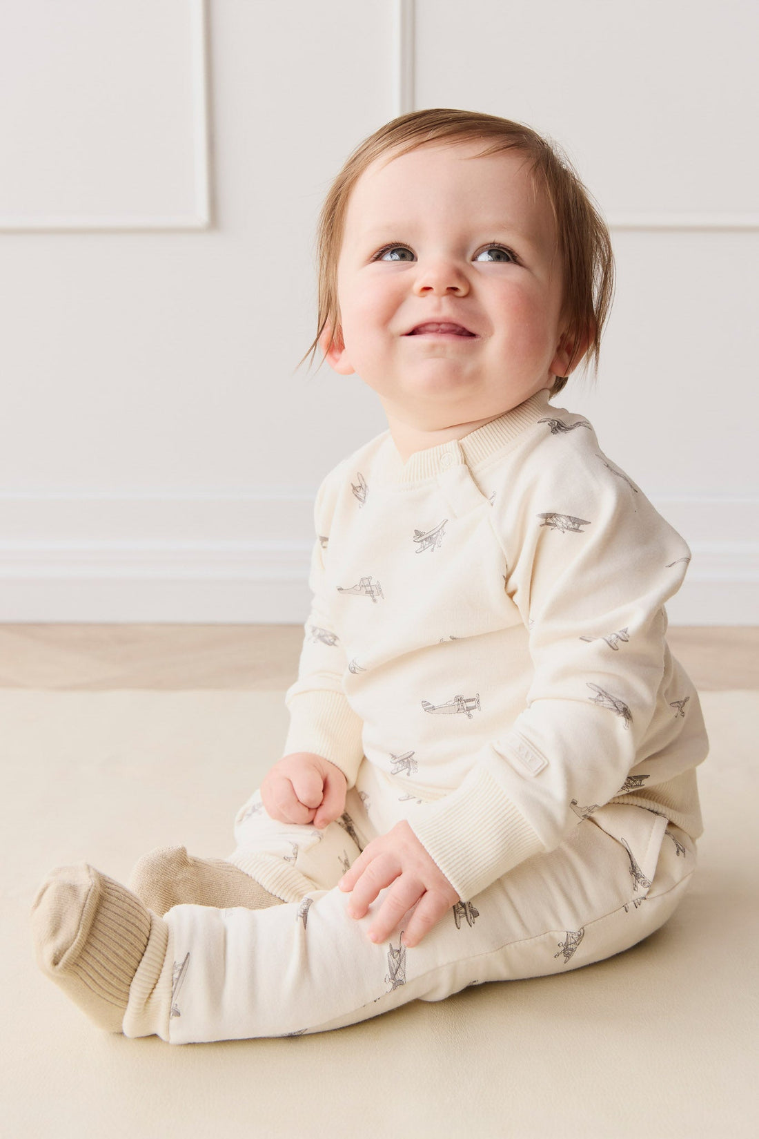 Organic Cotton Morgan Track Pant - Avion Oat Childrens Pant from Jamie Kay USA