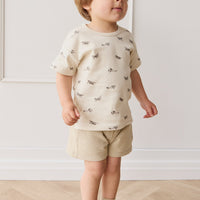 Pima Cotton Hunter Tee - Avion Oat Childrens Top from Jamie Kay USA