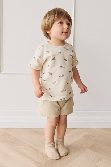 Pima Cotton Hunter Tee - Avion Oat Childrens Top from Jamie Kay USA