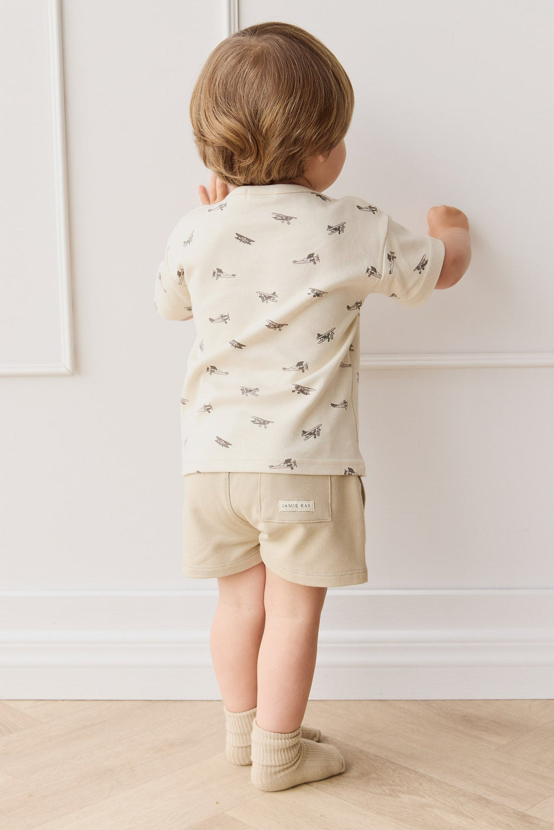 Pima Cotton Hunter Tee - Avion Oat Childrens Top from Jamie Kay USA