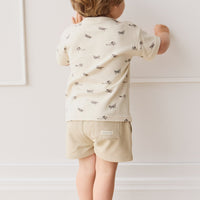 Pima Cotton Hunter Tee - Avion Oat Childrens Top from Jamie Kay USA