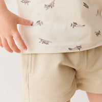 Organic Cotton Jalen Short - Biscuit Childrens Short from Jamie Kay USA