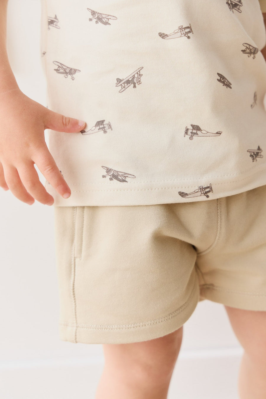 Organic Cotton Jalen Short - Biscuit Childrens Short from Jamie Kay USA