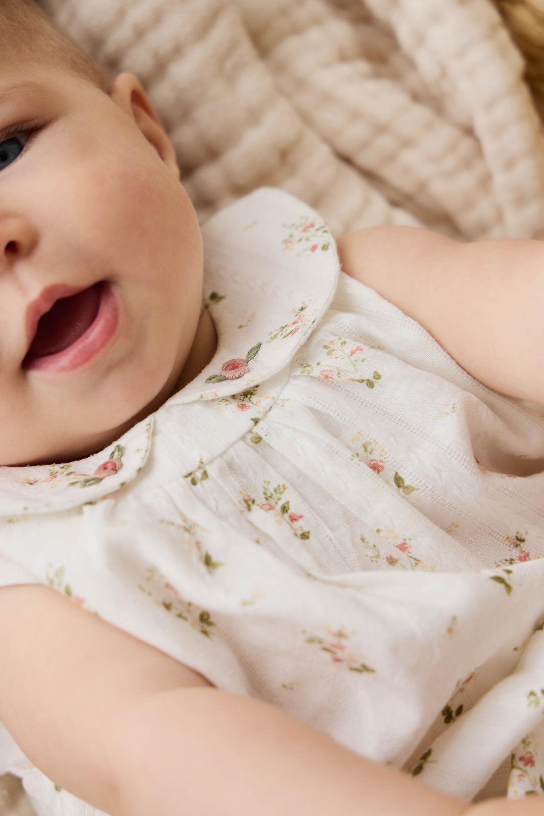 Organic Cotton Brynlee Playsuit - Josepha Egret Childrens Playsuit from Jamie Kay USA