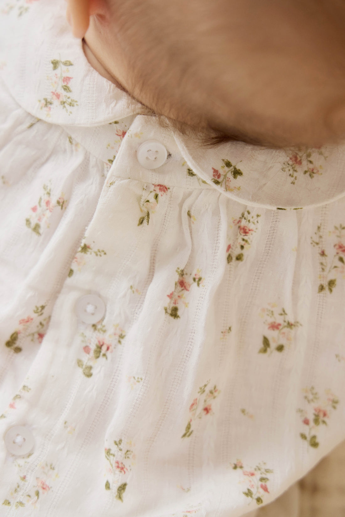 Organic Cotton Brynlee Playsuit - Josepha Egret Childrens Playsuit from Jamie Kay USA