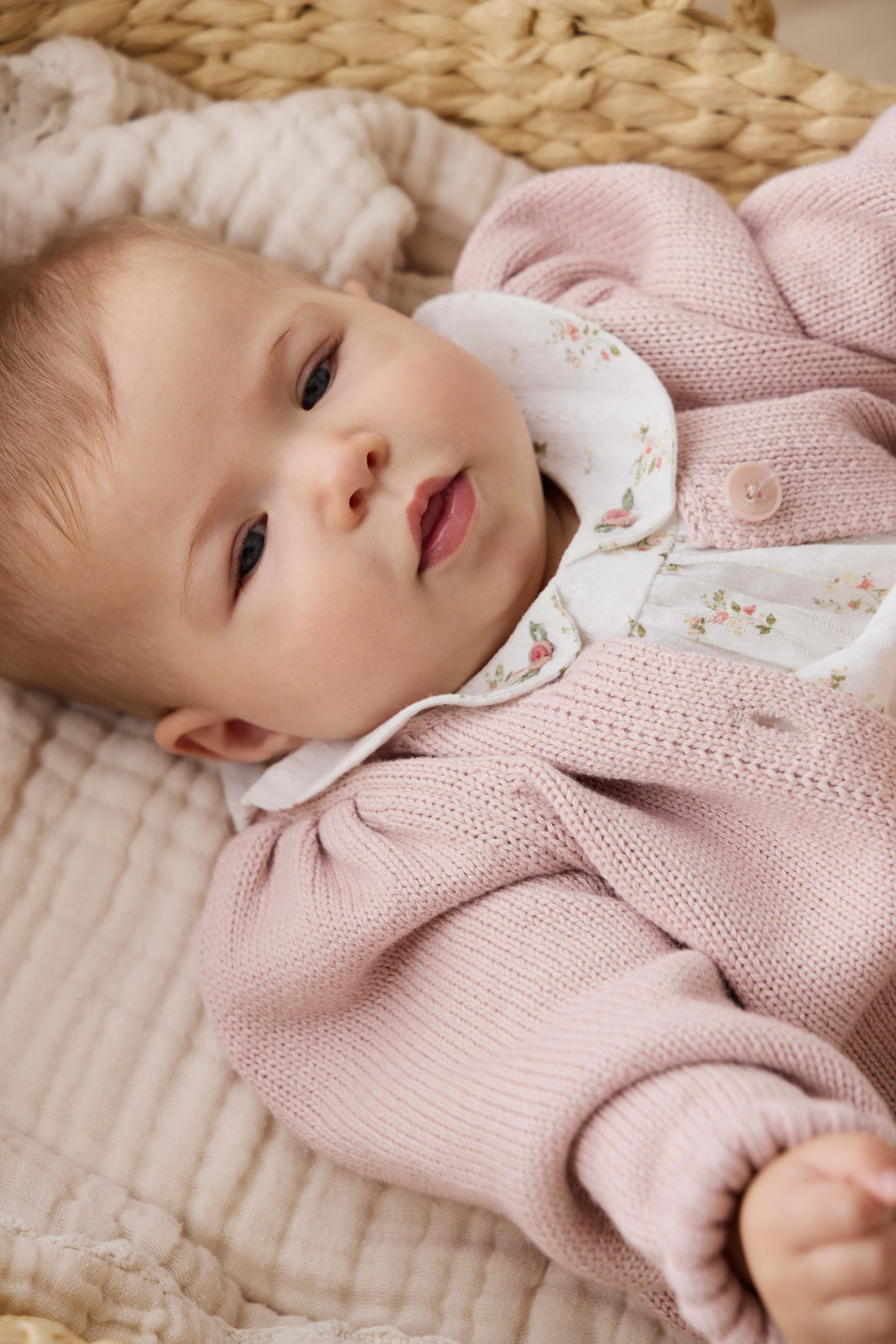 Tasha Knitted Cardigan - Sweetpea Marle Childrens Cardigan from Jamie Kay USA