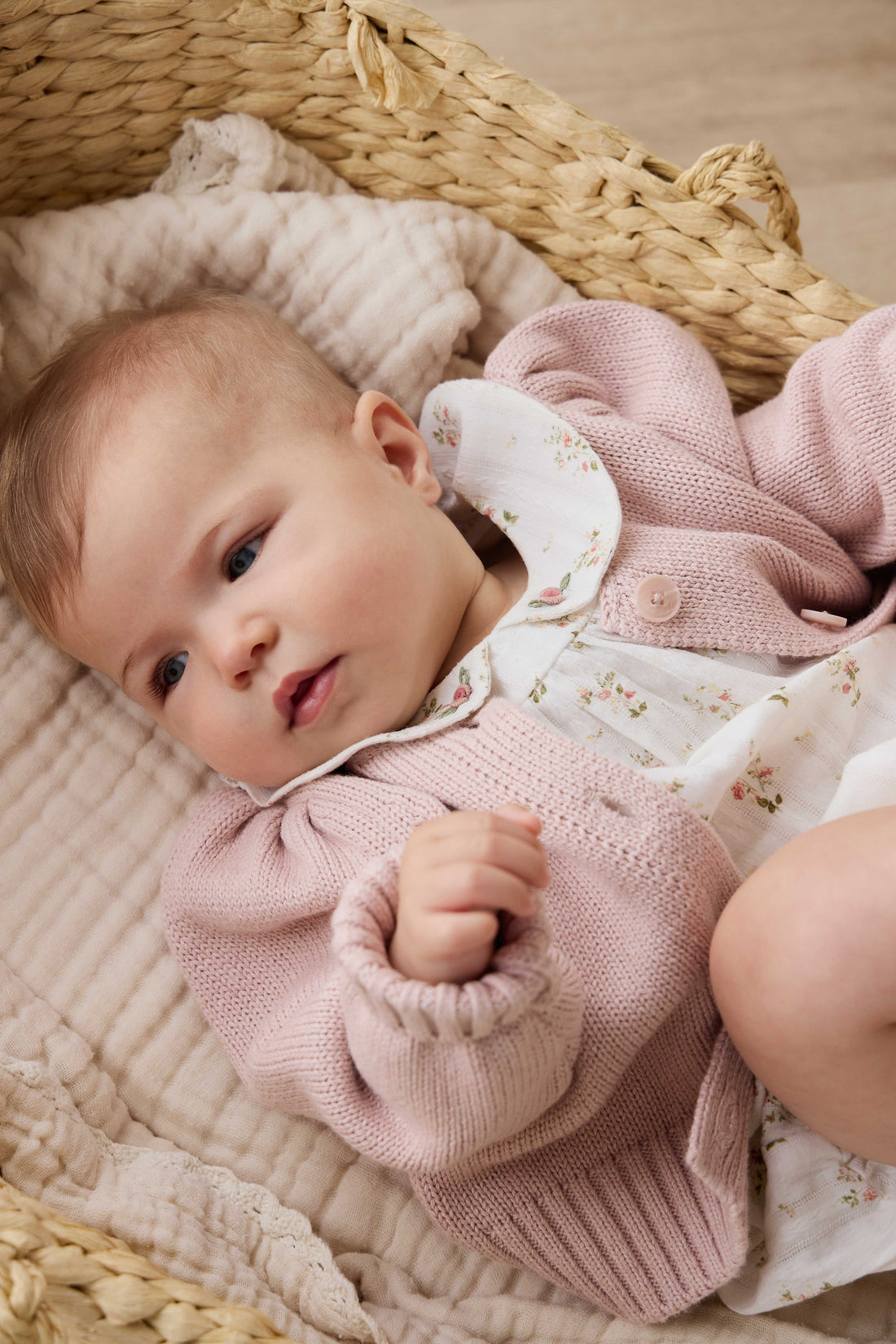 Tasha Knitted Cardigan - Sweetpea Marle Childrens Cardigan from Jamie Kay USA