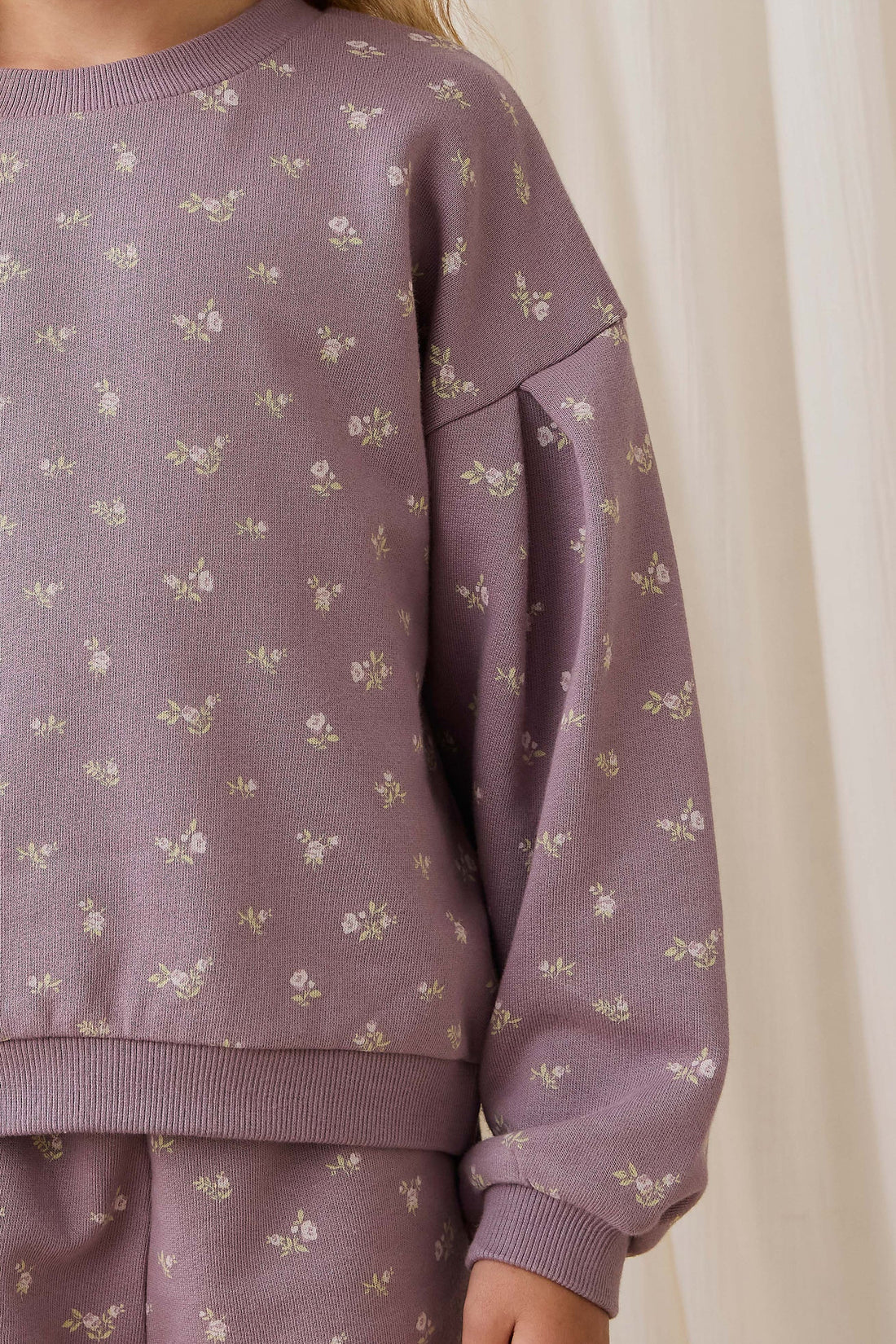 Organic Cotton Elara Sweatshirt - Isla Plum Childrens Sweatshirting from Jamie Kay USA