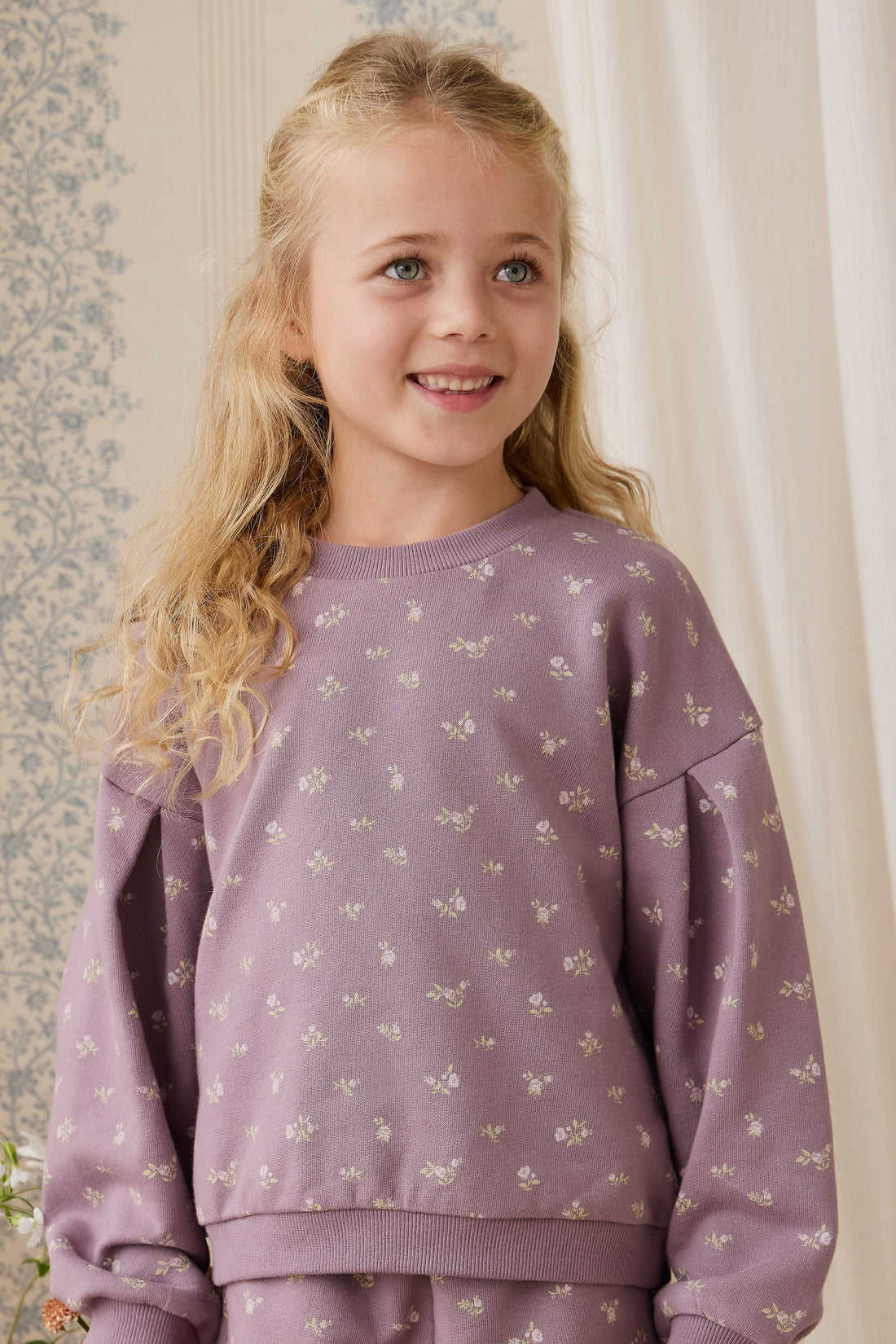 Organic Cotton Elara Sweatshirt - Isla Plum Childrens Sweatshirting from Jamie Kay USA