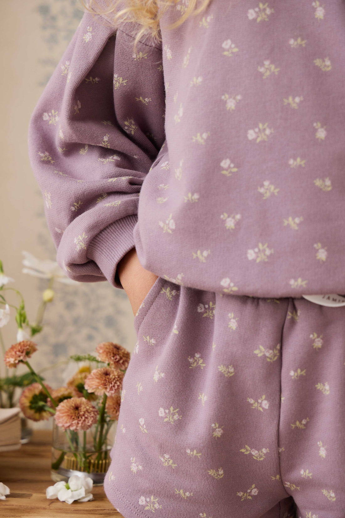 Organic Cotton Elara Sweatshirt - Isla Plum Childrens Sweatshirting from Jamie Kay USA