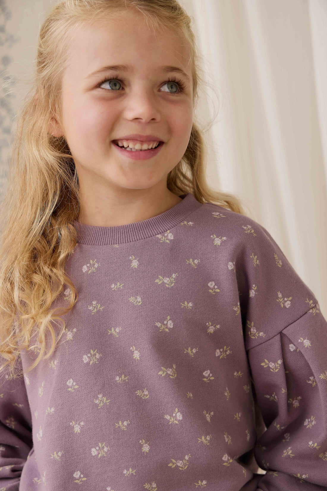 Organic Cotton Elara Sweatshirt - Isla Plum Childrens Sweatshirting from Jamie Kay USA