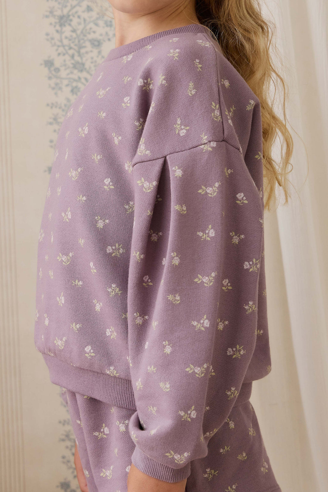 Organic Cotton Elara Sweatshirt - Isla Plum Childrens Sweatshirting from Jamie Kay USA