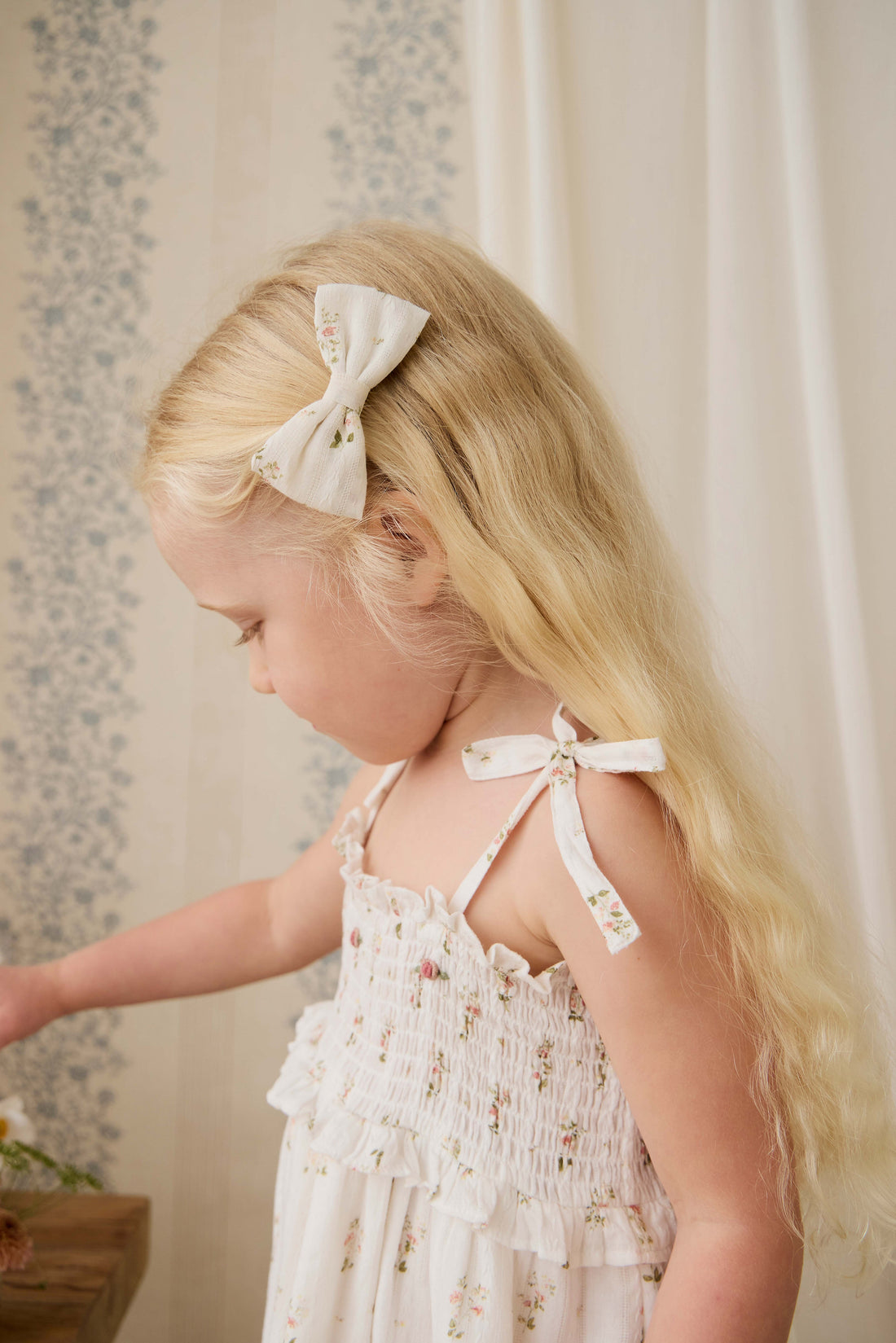 Organic Cotton Desiree Bow - Josepha Egret Childrens Bow from Jamie Kay USA