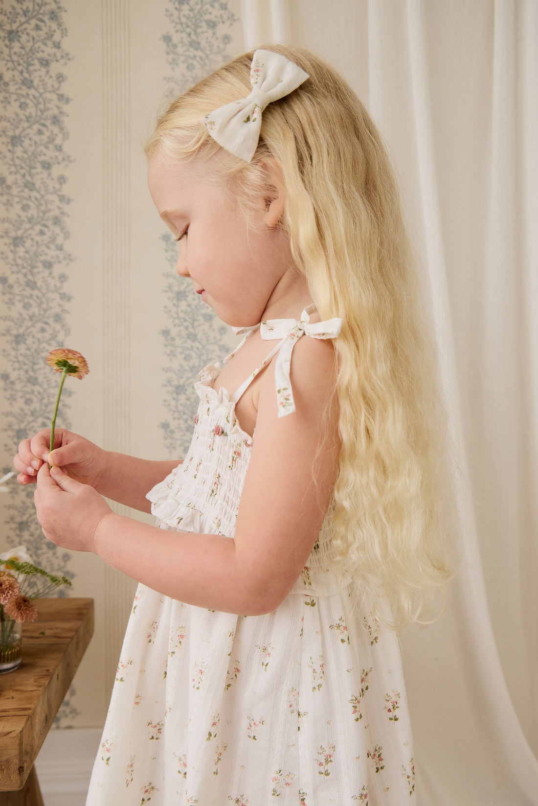 Organic Cotton Desiree Bow - Josepha Egret Childrens Bow from Jamie Kay USA