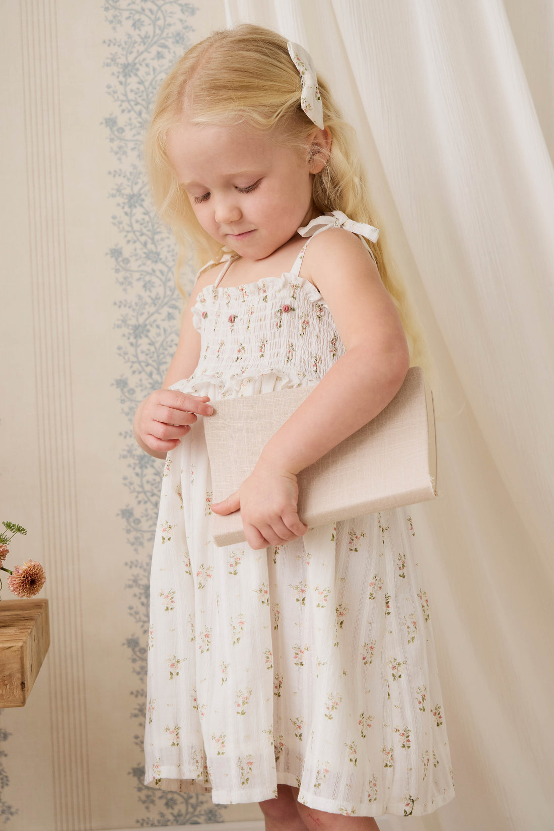 Organic Cotton Saylor Dress - Josepha Egret Childrens Dress from Jamie Kay USA