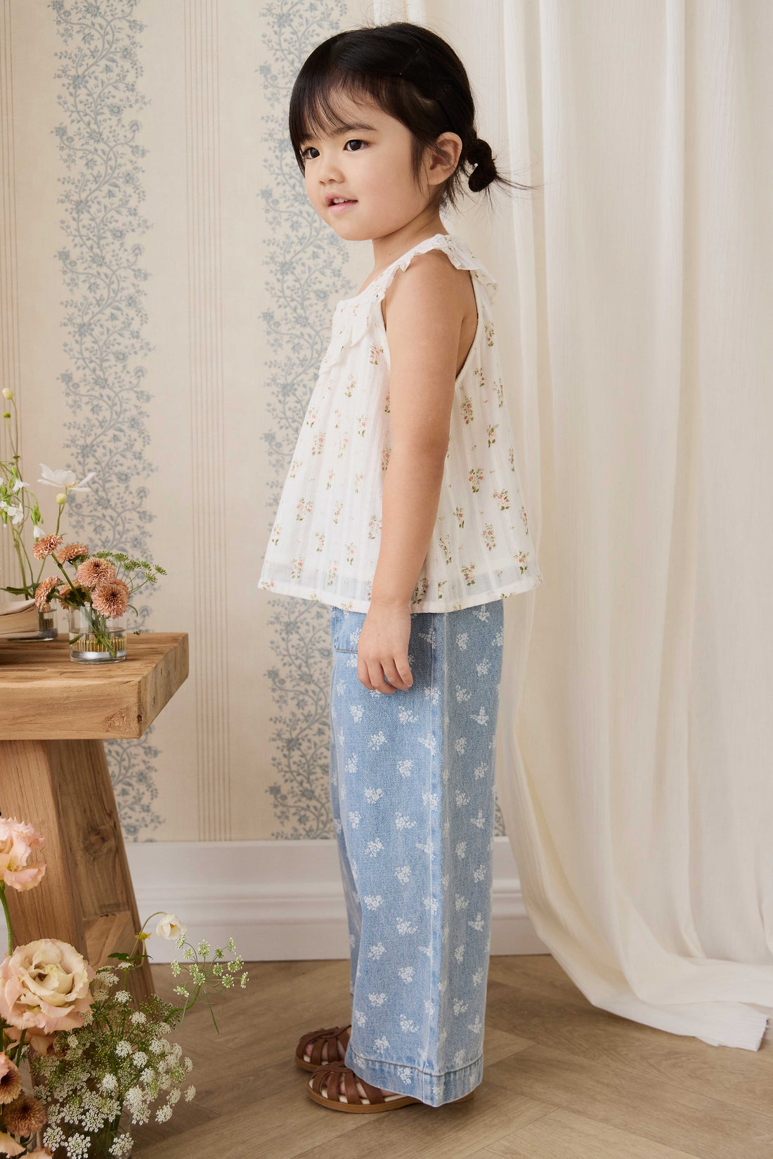 Organic Cotton Saylor Top - Josepha Egret Childrens Top from Jamie Kay USA