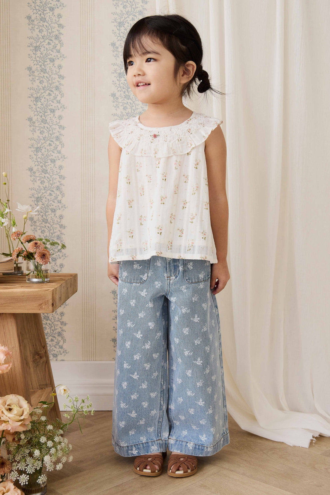 Organic Cotton Saylor Top - Josepha Egret Childrens Top from Jamie Kay USA