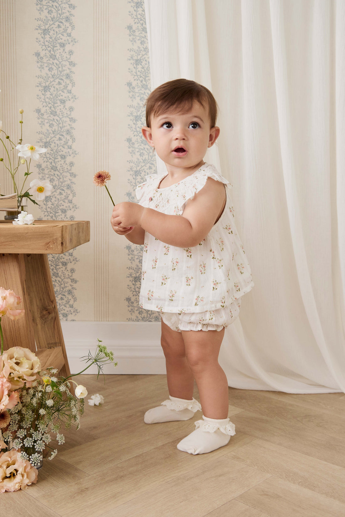 Organic Cotton Saylor Top - Josepha Egret Childrens Top from Jamie Kay USA