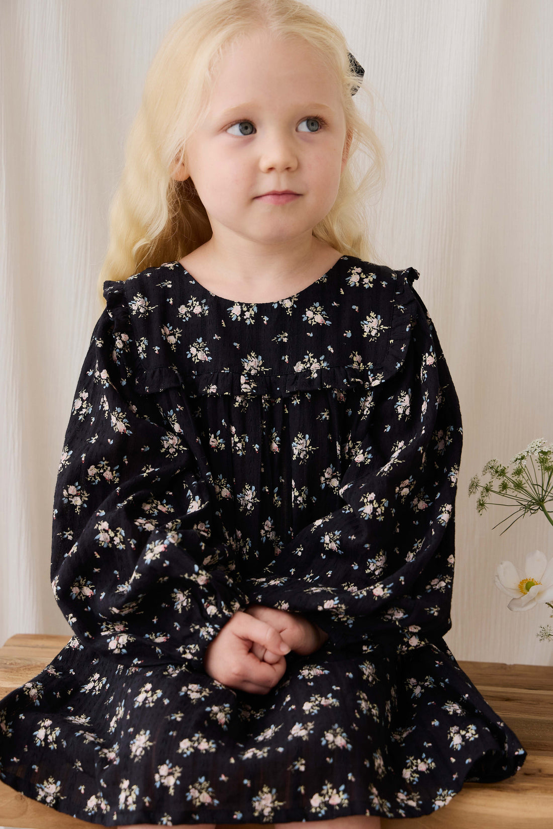 Organic Cotton Gianna Dress - Cassie Caviar Childrens Dress from Jamie Kay USA