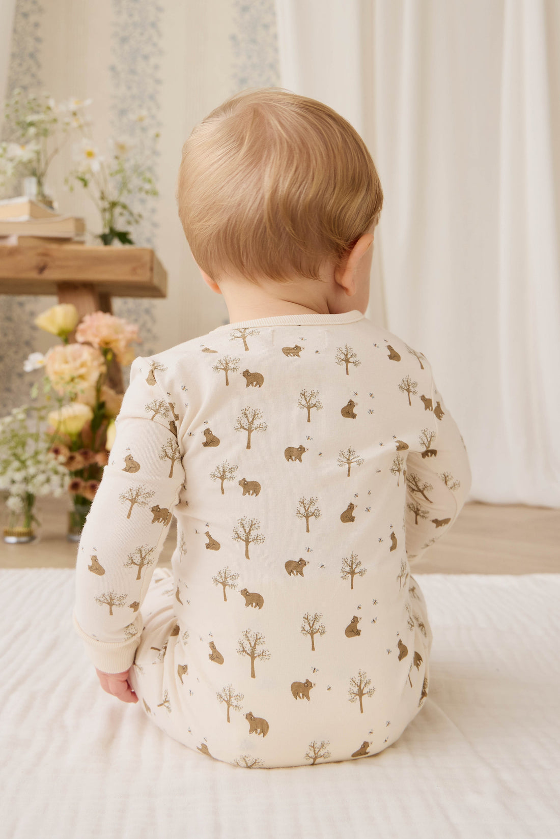 Organic Cotton Jude Onepiece - Honey Bear Cloud Childrens Onepiece from Jamie Kay USA