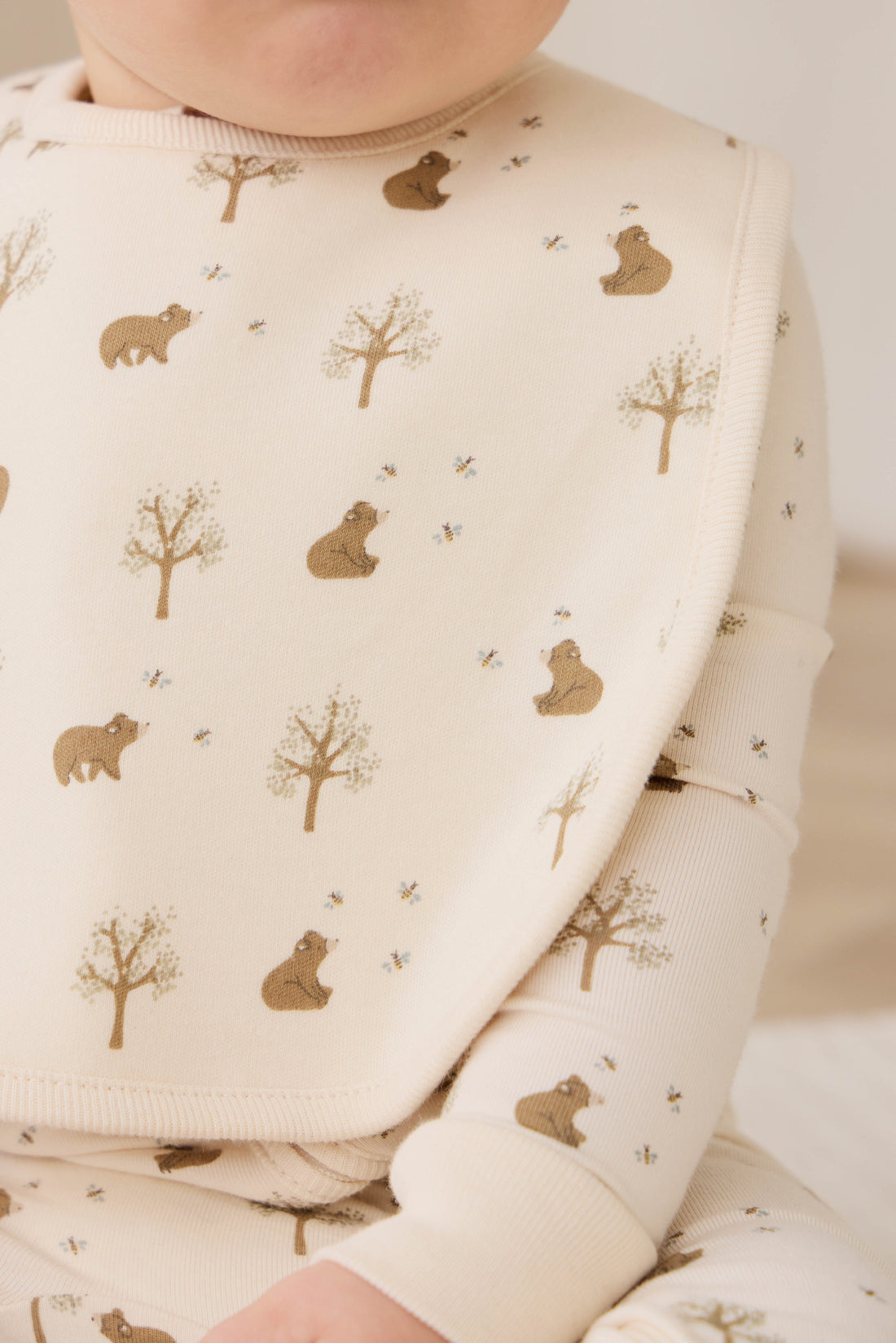 Organic Cotton Bib - Honey Bear Cloud Childrens Bib from Jamie Kay USA