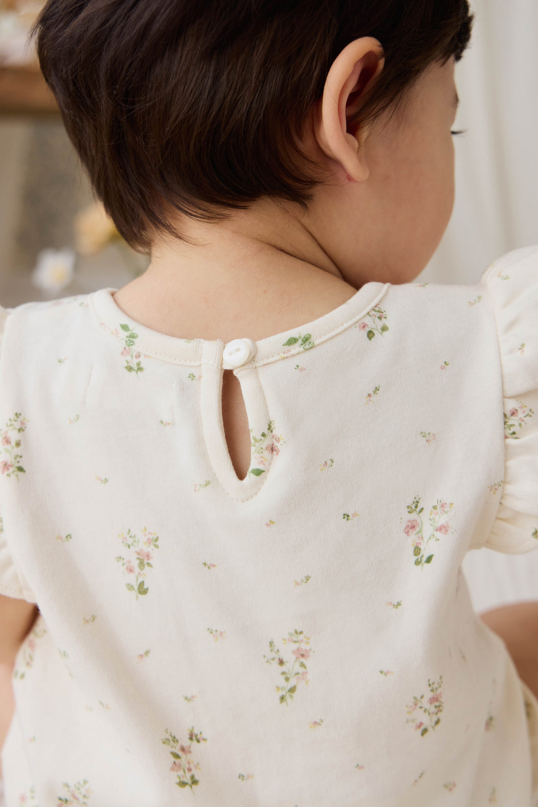 Organic Cotton Adrienne Playsuit - Josepha Egret Small Childrens Playsuit from Jamie Kay USA