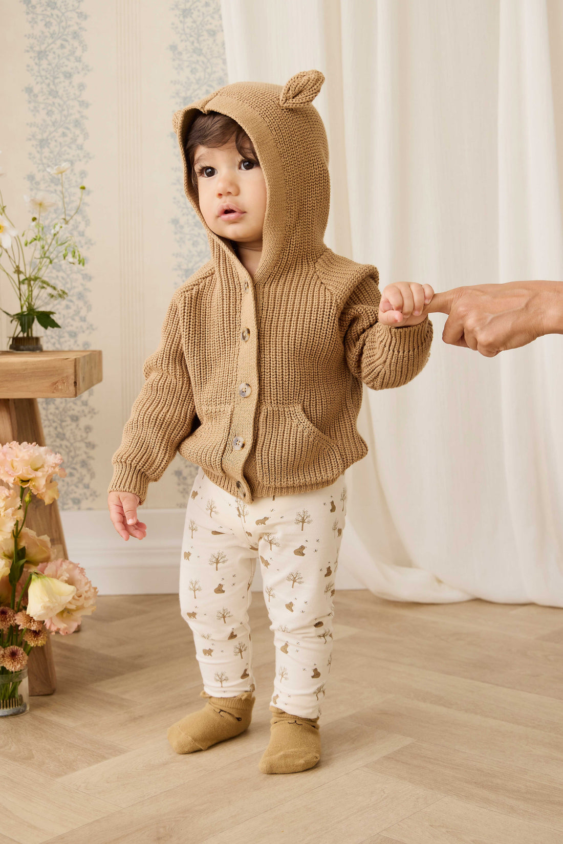 Organic Cotton Everyday Legging - Honey Bear Cloud Childrens Legging from Jamie Kay USA