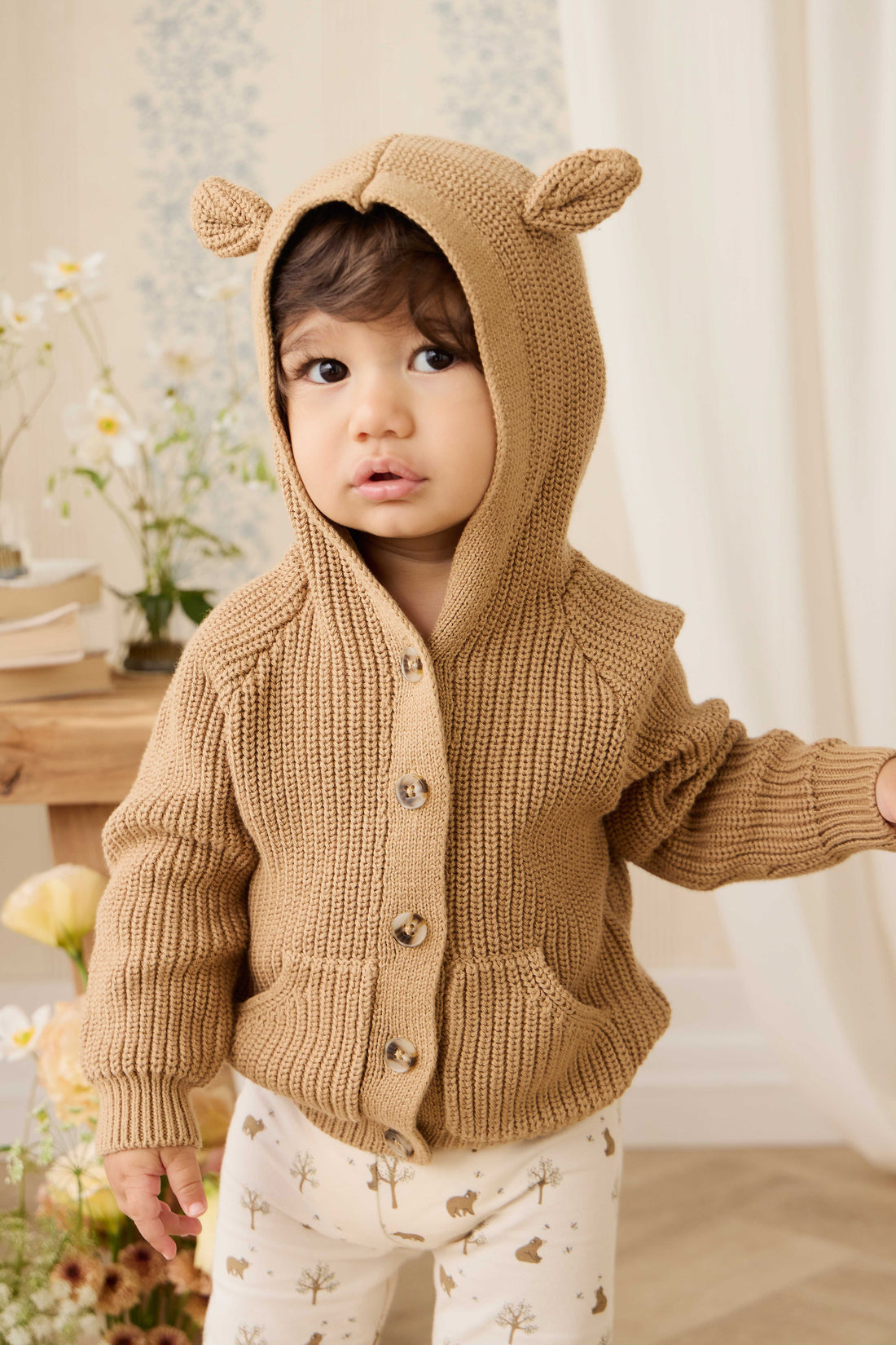 Organic Cotton Everyday Legging - Honey Bear Cloud Childrens Legging from Jamie Kay USA