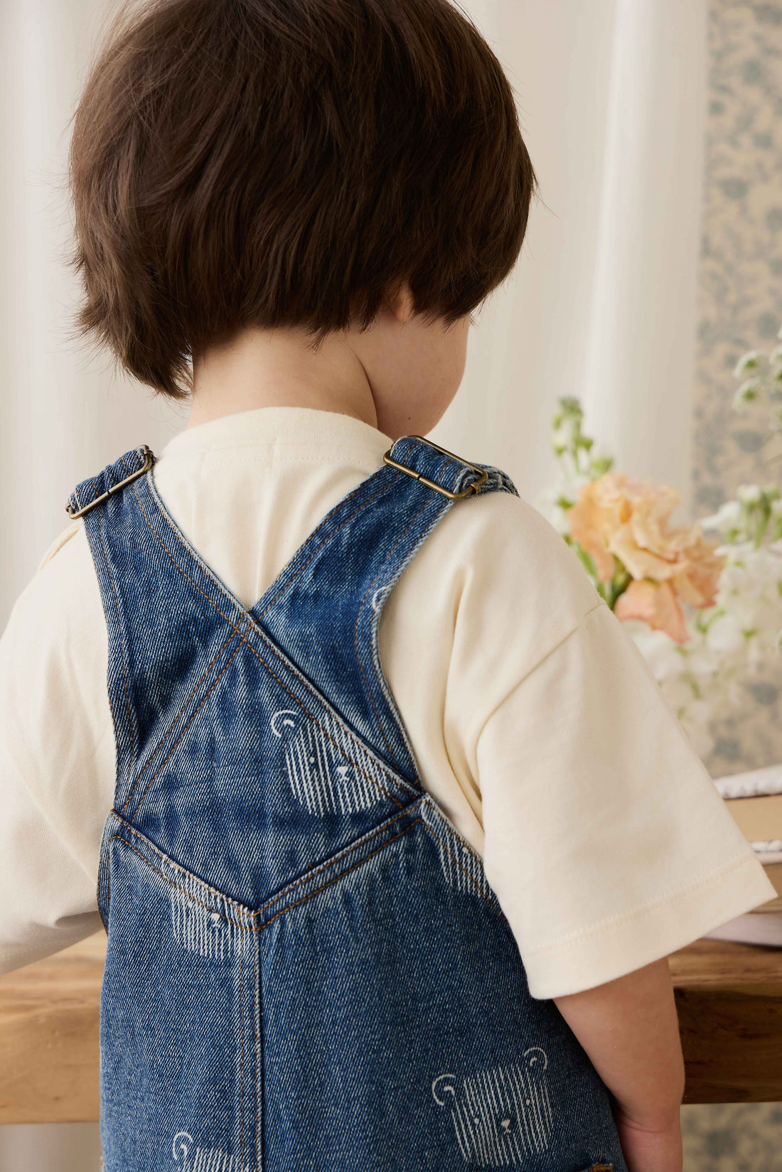 Fenix Short Overall - Teddy Face Denim Childrens Overall from Jamie Kay USA