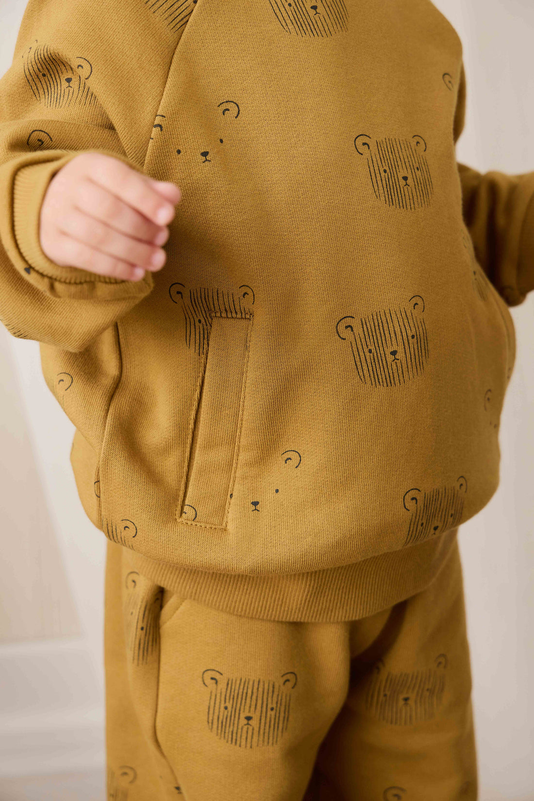 Organic Cotton Henry Sweatshirt - Buckwheat Teddy Face Childrens Sweatshirt from Jamie Kay USA