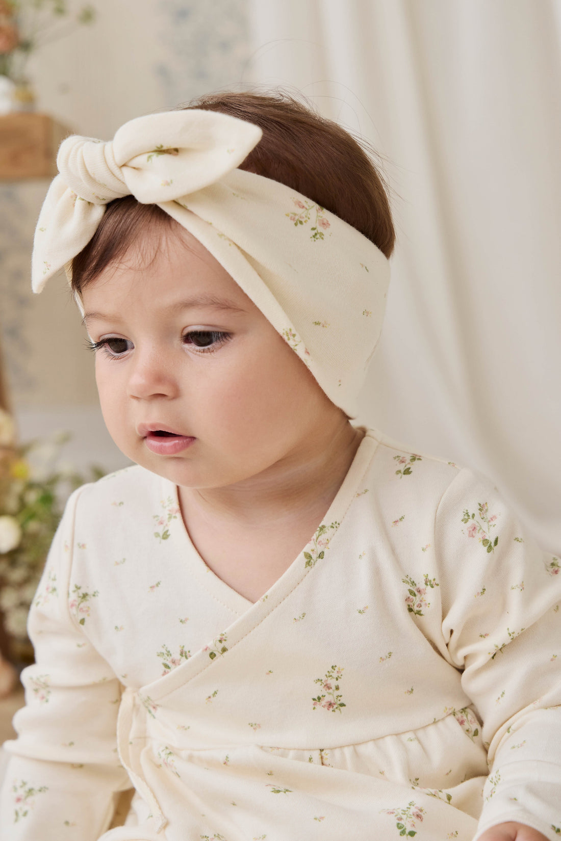 Organic Cotton Headband - Josepha Egret Small Childrens Headband from Jamie Kay USA