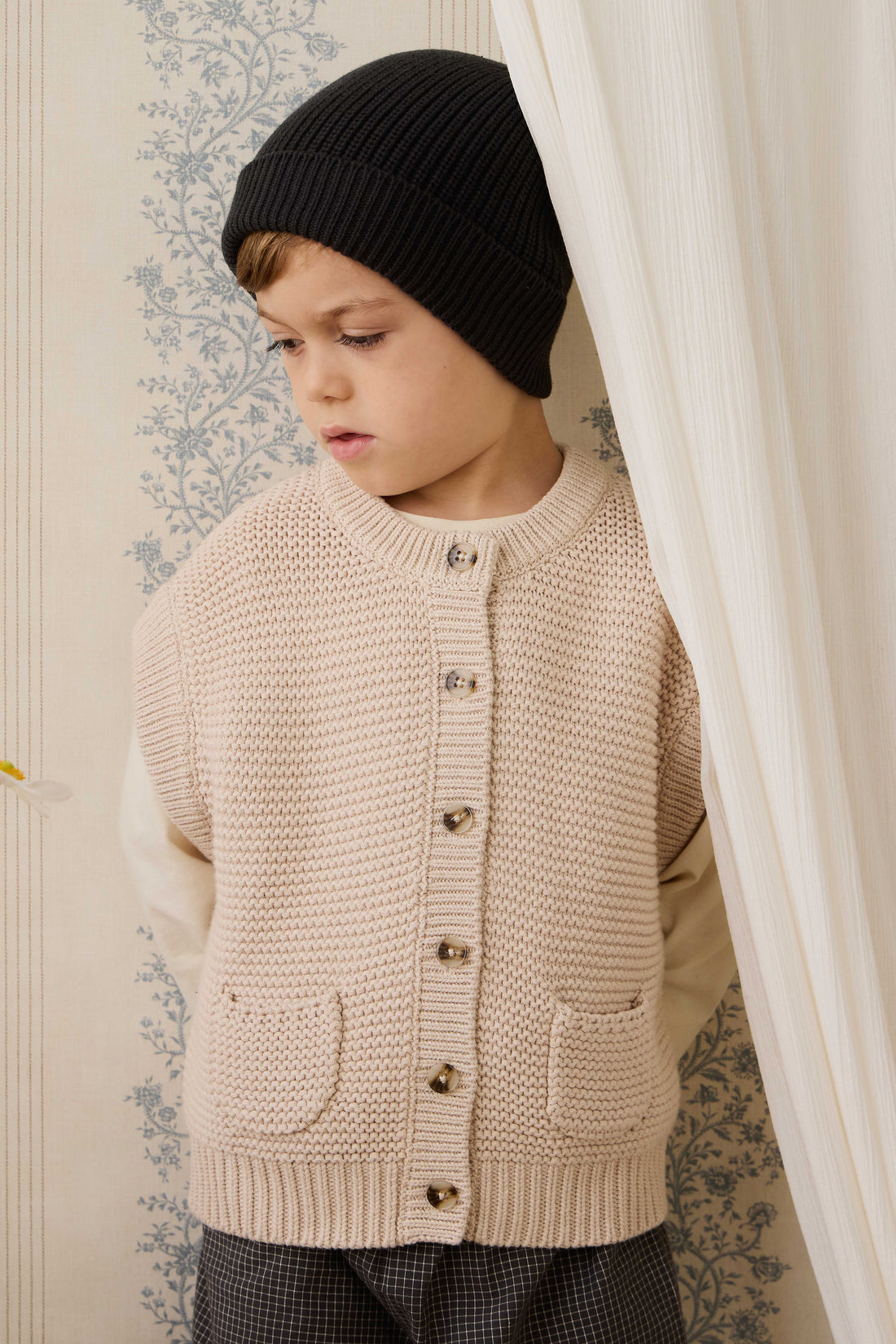 Organic Cotton Kenji Pant - Basalt Grid Childrens Pant from Jamie Kay USA