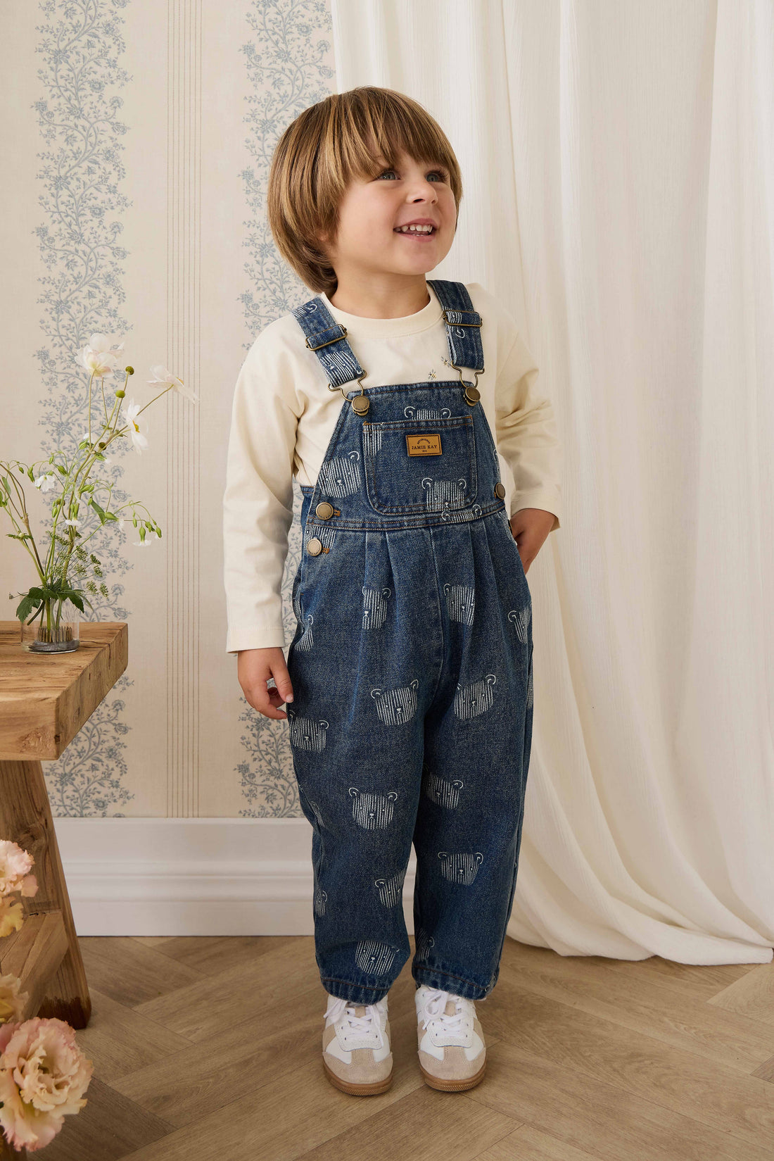 Wilson Overall - Teddy Face Denim Childrens Overall from Jamie Kay USA