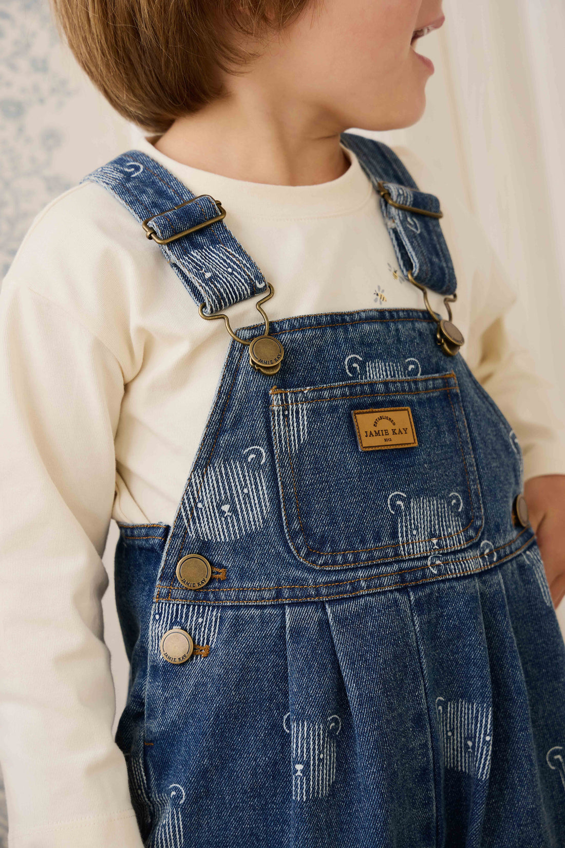 Wilson Overall - Teddy Face Denim Childrens Overall from Jamie Kay USA