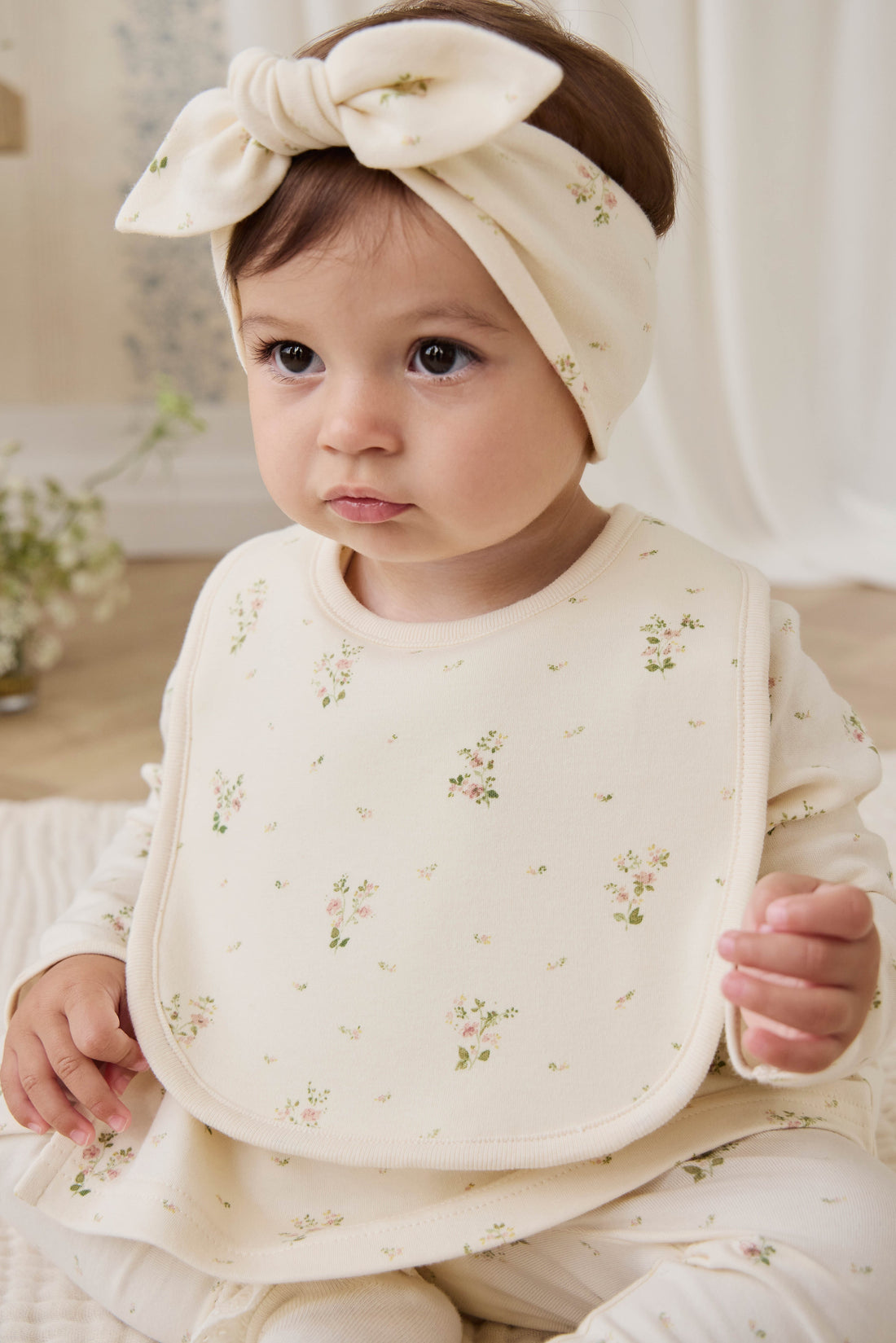 Organic Cotton Bib - Josepha Egret Small Childrens Bib from Jamie Kay USA