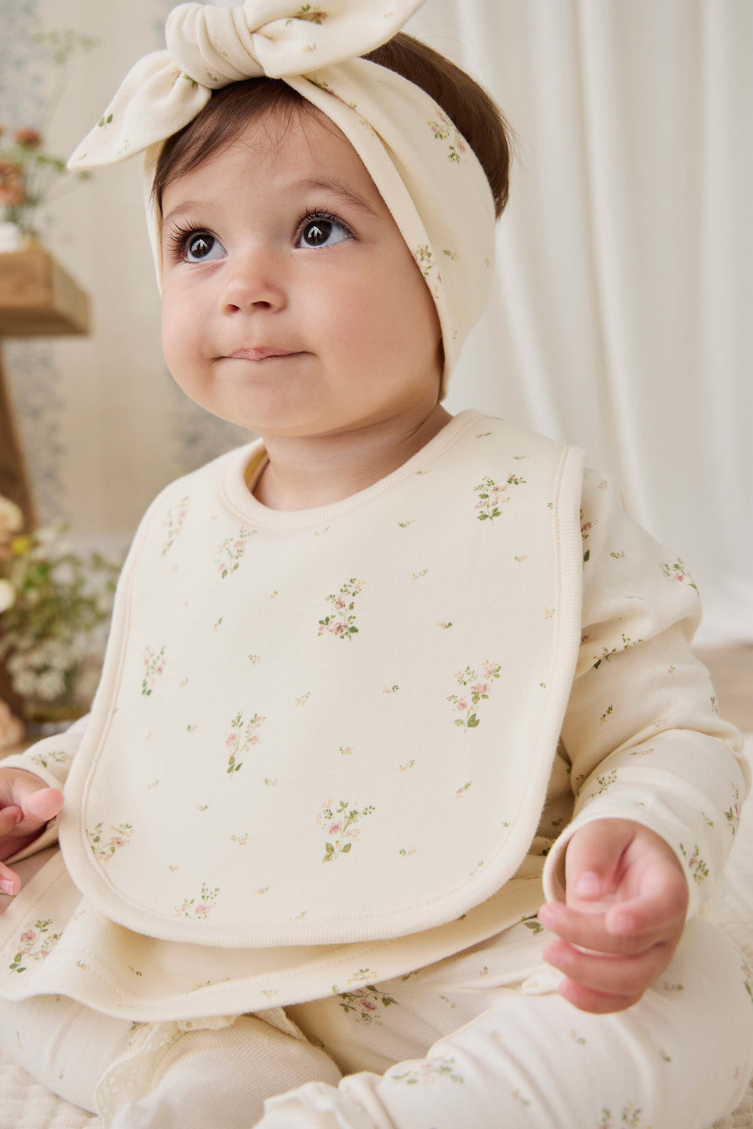 Organic Cotton Bib - Josepha Egret Small Childrens Bib from Jamie Kay USA