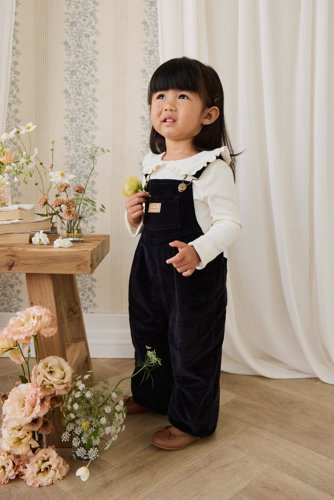Adelaide Overall - Black Sesame Childrens Overall from Jamie Kay USA