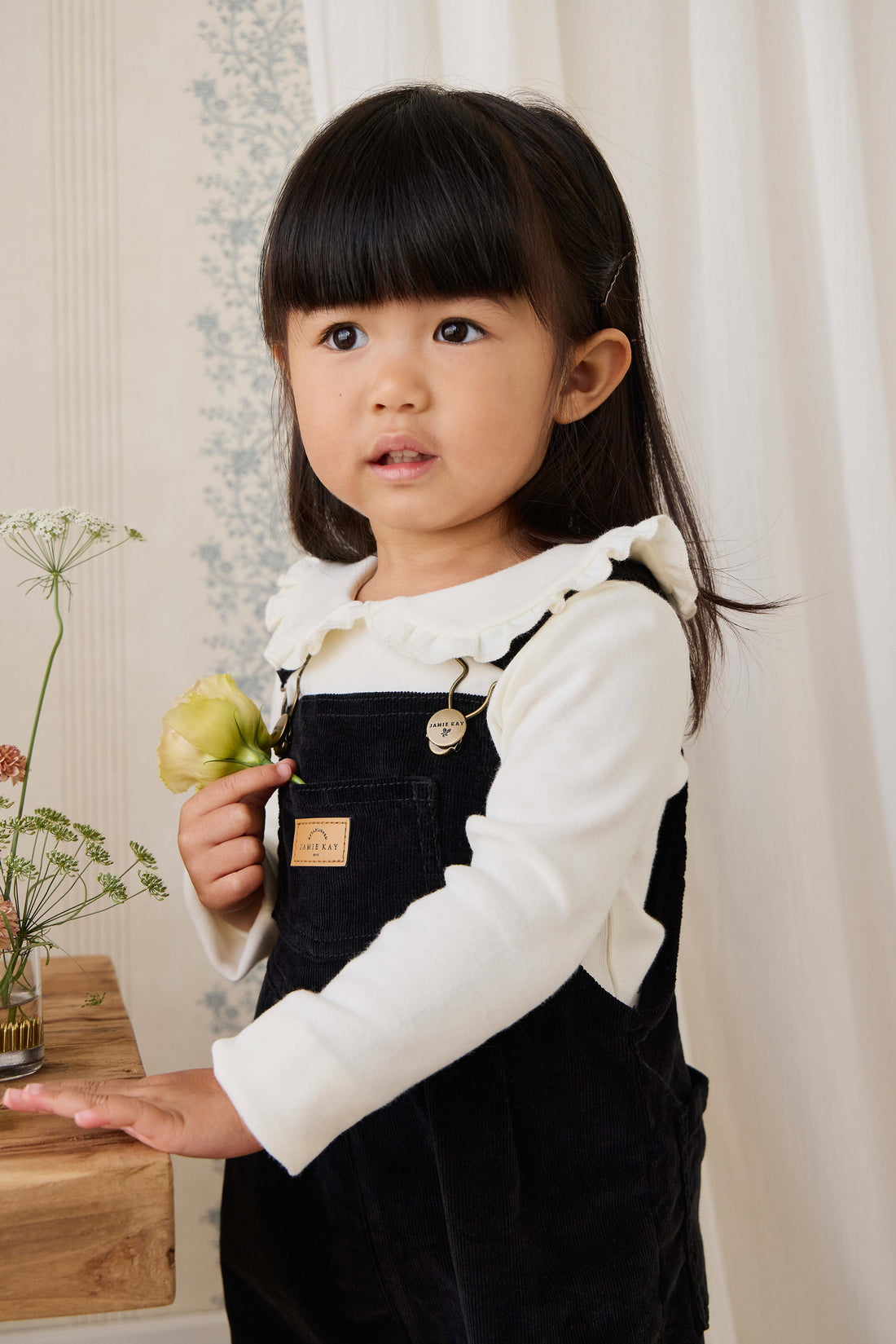 Adelaide Overall - Black Sesame Childrens Overall from Jamie Kay USA
