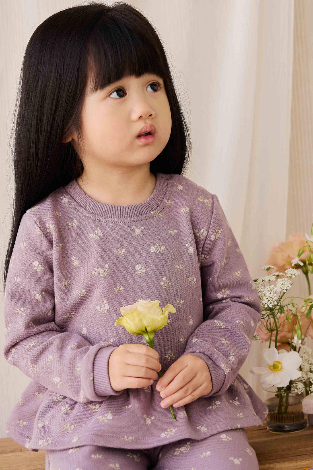 Organic Cotton Emiko Sweatshirt - Isla Plum Childrens Sweatshirting from Jamie Kay USA