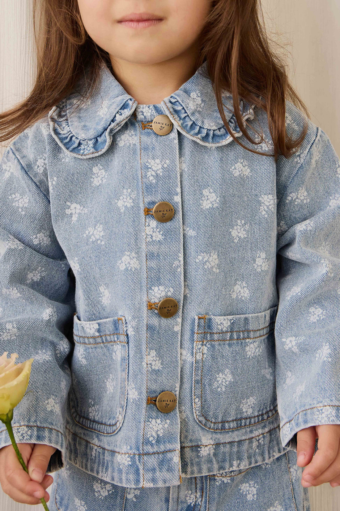Malani Jacket - Tully Floral Denim Childrens Jacket from Jamie Kay USA